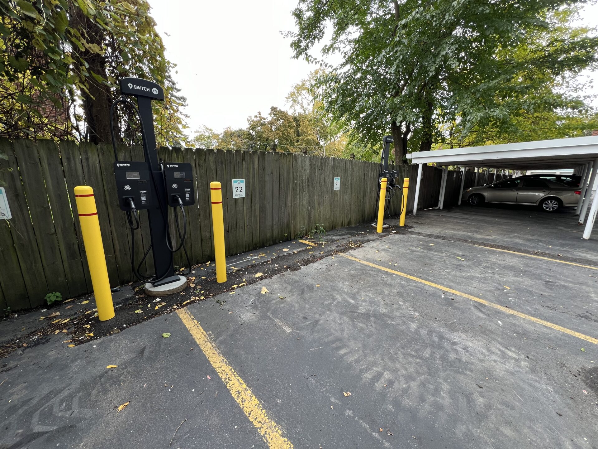 1217 The Delaware Apartments electric vehicle charging station.