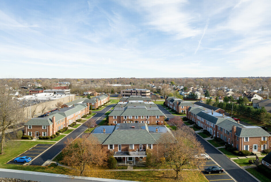 Overhead view of the entire Bowdoin Square Apartments Community.