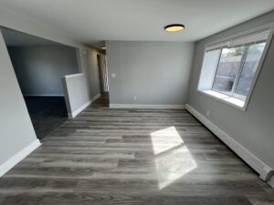 Renovated apartment dining area/eat-in kitchen at Garden Village.