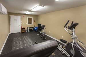 Fitness room at Meyer Pointe Senior Apartments.