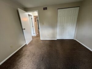 The West Summerset Apartments secondary bedroom, showing closet size.